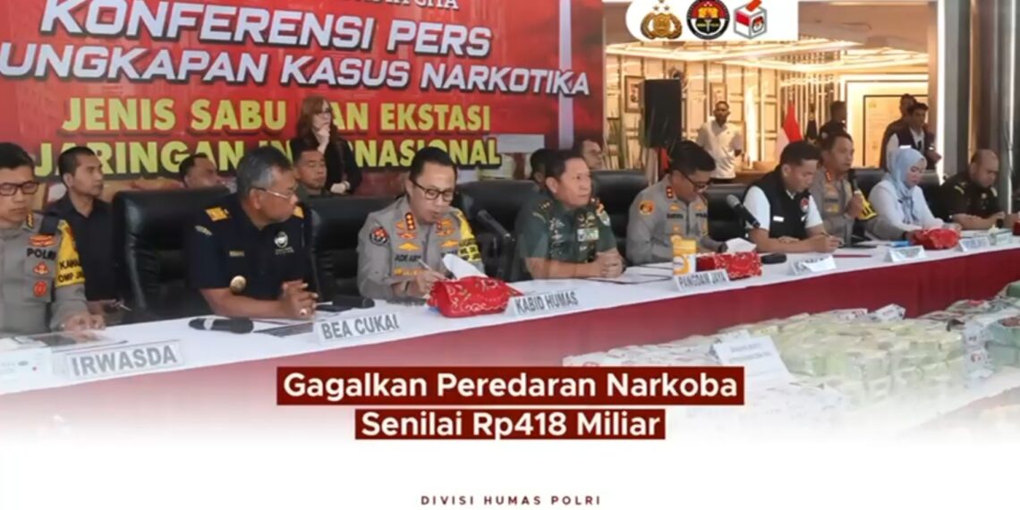 Polri Berhasil Gagalkan Peredaran Narkoba Jaringan Internasional Senilai Rp 418 miliar