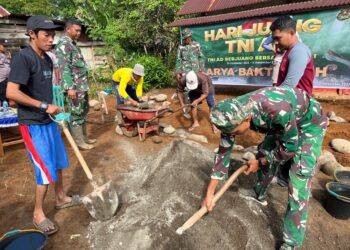 KODIM 0423 Bengkulu Utara Bangun Rumah layak huni untuk penyandang disabilitas Rungu Wicara didesa Arga mulya