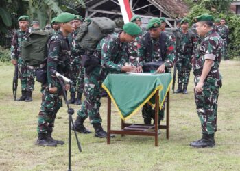 Serah Terima Simbol Peleton Beranting Yudha Wastu Pramuka Jaya Kodam V/Brawijaya di Blitar