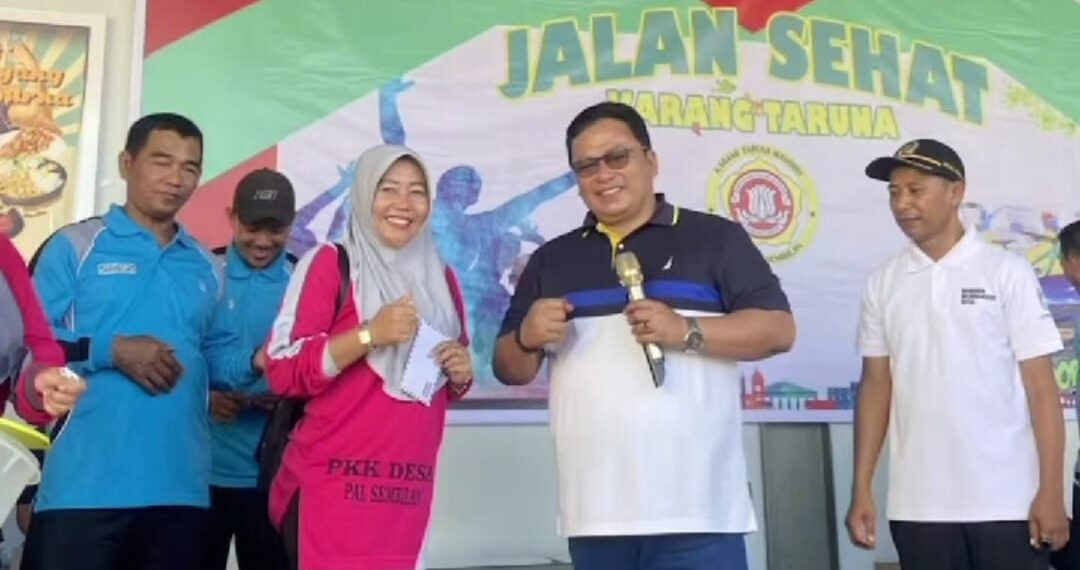 Antusias Warga Desa Pal 9 Ikuti Jalan Sehat Dihadiri Oleh Wakil Bupati Terpilih Sukrianto