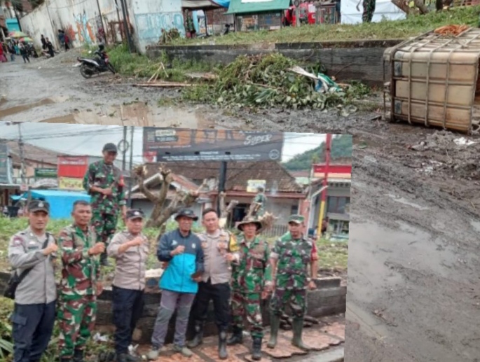 Giat Jum’at Bersih Antara Camat Cililin Pemerintahan Desa Polsek dan Babinsa Cililin