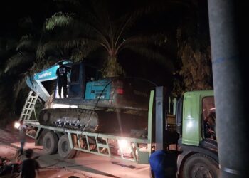 Tertibkan Aktivitas Peti Tim Gabungan Kodim 0416/Bute Dan Polres Bungo Temukan Delapan Unit Excavator