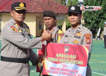 Akhiri Masa Tugas, Kapolres Bengkulu Utara Berikan Umroh Presisi Kepada 3 Personil (Perwira,Bintara Dan PHL)