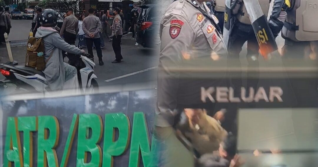 Pendemo Kepung Kantor Pertanahan ATR BPN Kota Bandung, Kepolisian Terjunkan Personil Gabungan, Situasi Diduga Kisruh
