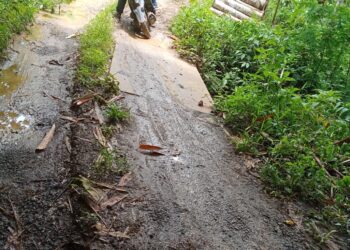 Warga Keluhkan Jalan Kabupaten Desa Buanajaya Rusak Parah